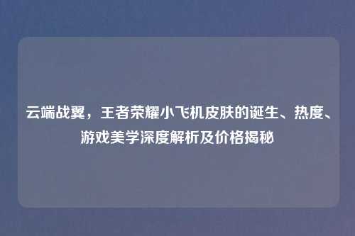 云端战翼，王者荣耀小飞机皮肤的诞生、热度、游戏美学深度解析及价格揭秘