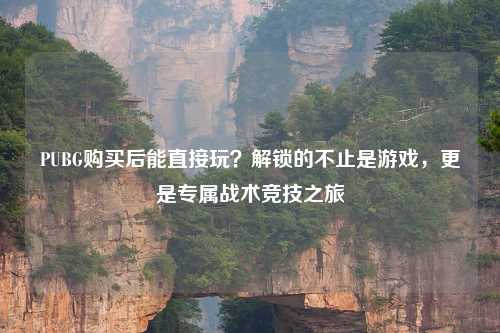 PUBG购买后能直接玩？解锁的不止是游戏，更是专属战术竞技之旅