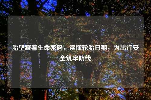 胎壁藏着生命密码，读懂轮胎日期，为出行安全筑牢防线