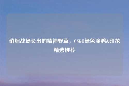 硝烟战场长出的精神野草，CSGO绿色涂鸦&印花精选推荐