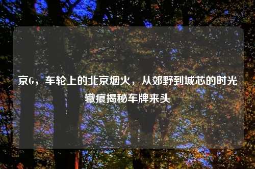 京G，车轮上的北京烟火，从郊野到城芯的时光辙痕揭秘车牌来头