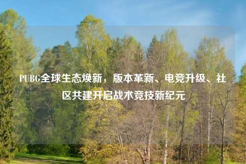 PUBG全球生态焕新,版本革新、电竞升级、社区共建开启战术竞技新纪元