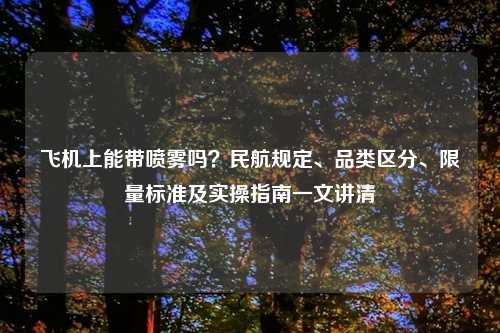 飞机上能带喷雾吗?民航规定、品类区分、 标准及实操指南一文讲清