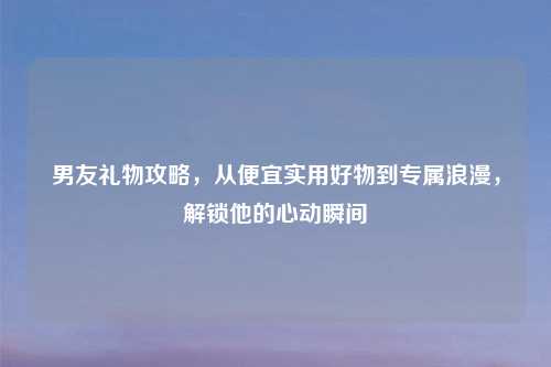 男友礼物攻略,从便宜实用好物到专属浪漫,解锁他的心动瞬间