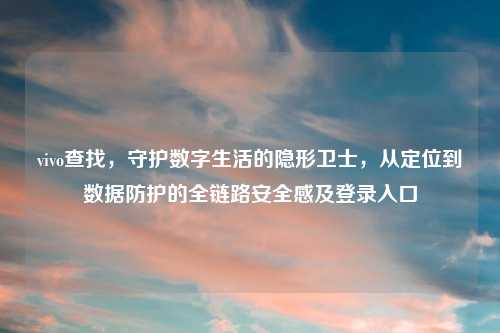 vivo查找，守护数字生活的隐形卫士，从定位到数据防护的全链路安全感及登录入口