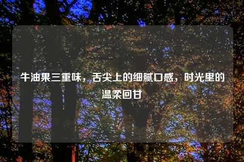 牛油果三重味,舌尖上的细腻口感,时光里的温柔回甘