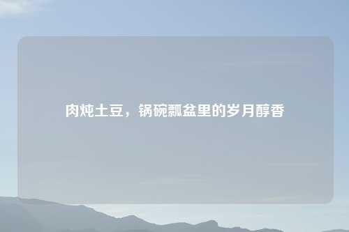 肉炖土豆,锅碗瓢盆里的岁月醇香