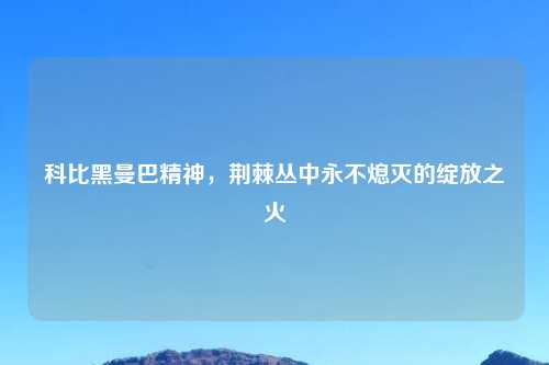 科比黑曼巴精神，荆棘丛中永不熄灭的绽放之火