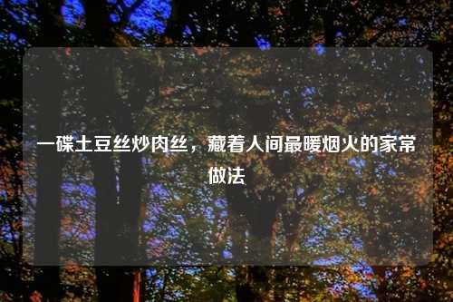 一碟土豆丝炒肉丝,藏着人间最暖烟火的家常做法