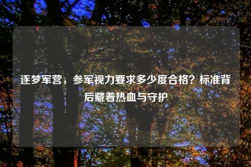 逐梦军营,参军视力要求多少度合格?标准背后藏着热血与守护