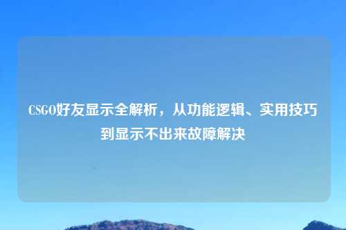 CSGO好友显示全解析,从功能逻辑、实用技巧到显示不出来故障解决