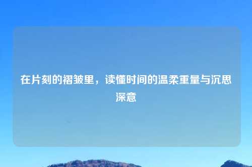 在片刻的褶皱里,读懂时间的温柔重量与沉思深意