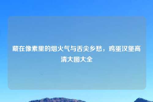 藏在像素里的烟火气与舌尖乡愁,鸡蛋汉堡高清大图大全