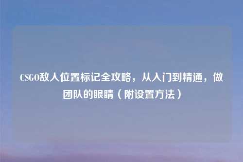 CSGO敌人位置标记全攻略,从入门到精通,做团队的眼睛(附设置 )
