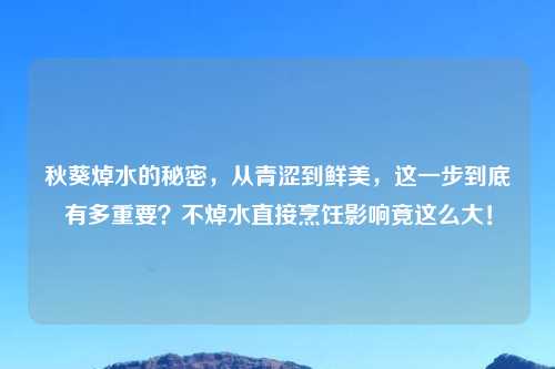 秋葵焯水的秘密,从青涩到鲜美,这一步到底有多重要?不焯水直接烹饪影响竟这么大!