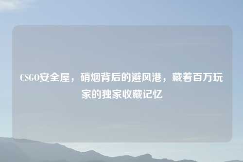CSGO安全屋,硝烟背后的避风港,藏着百万玩家的独家收藏记忆