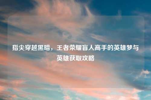指尖穿越黑暗,王者荣耀盲人高手的英雄梦与英雄获取攻略