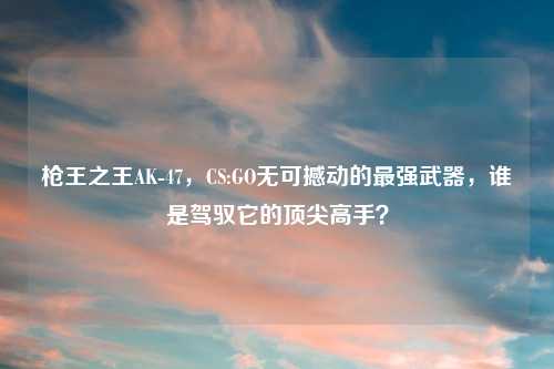 枪王之王AK-47,CS:GO无可撼动的最强武器,谁是驾驭它的顶尖高手?