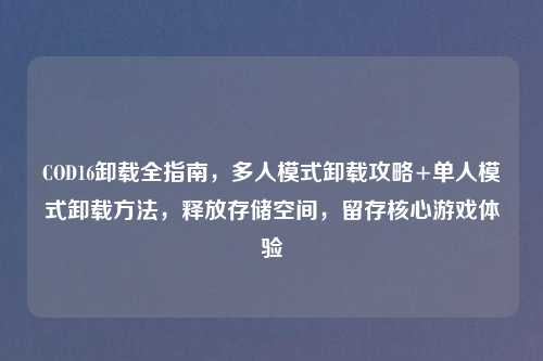 COD16卸载全指南,多人模式卸载攻略+单人模式卸载 ,释放存储空间,留存核心游戏体验