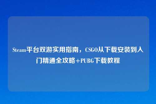 Steam平台双游实用指南,CSGO从下载安装到入门精通全攻略+PUBG下载教程