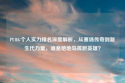 PUBG个人实力排名深度解析,从赛场传奇到新生代力量,谁是绝地岛孤胆英雄?