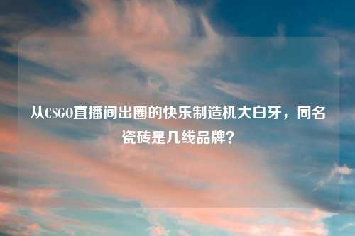 从CSGO直播间出圈的快乐制造机大白牙,同名瓷砖是几线品牌?
