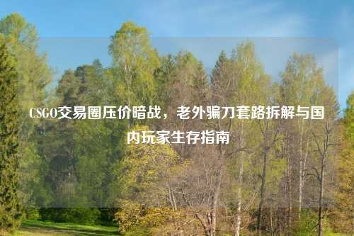 CSGO交易圈压价暗战，老外骗刀套路拆解与国内玩家生存指南
