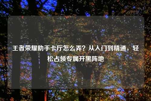 王者荣耀助手卡厅怎么弄?从入门到精通,轻松占领专属开黑阵地