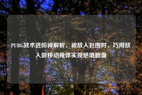PUBG战术进阶神解析,被敌人包围时,巧用敌人做移动掩体实现绝境翻盘