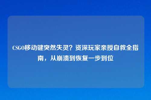 CSGO移动键突然失灵?资深玩家亲授自救全指南,从崩溃到恢复一步到位