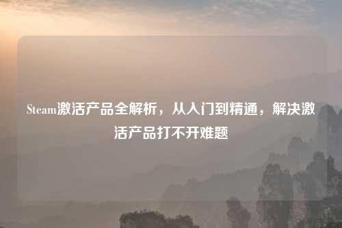 Steam激活产品全解析,从入门到精通,解决激活产品打不开难题
