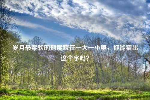 岁月最柔软的刻度藏在一大一小里,你能猜出这个字吗?