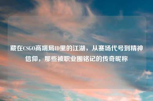 藏在CSGO高端局ID里的江湖,从赛场代号到精神信仰,那些被职业圈铭记的传奇昵称