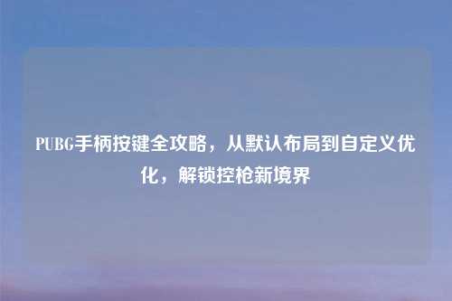 PUBG手柄按键全攻略,从默认布局到自定义优化,解锁控枪新境界