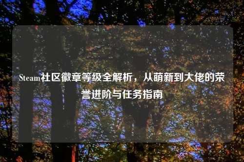 Steam社区徽章等级全解析,从萌新到大佬的荣誉进阶与任务指南