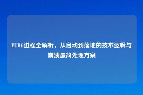 PUBG进程全解析,从启动到落地的技术逻辑与崩溃最简处理方案