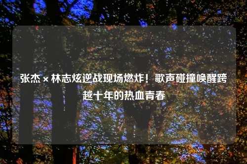张杰×林志炫逆战现场燃炸!歌声碰撞唤醒跨越十年的热血青春