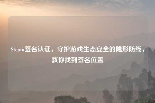 Steam签名认证,守护游戏生态安全的隐形防线,教你找到签名位置