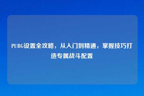 PUBG设置全攻略,从入门到精通,掌握技巧打造专属战斗配置