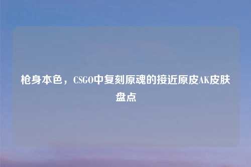 枪身本色,CSGO中复刻原魂的接近原皮AK皮肤盘点