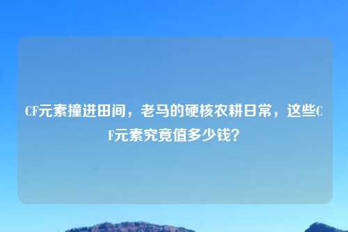 CF元素撞进田间,老马的硬核农耕日常,这些CF元素究竟值多少钱?