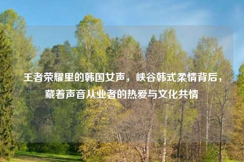 王者荣耀里的韩国女声,峡谷韩式柔情背后,藏着声音从业者的热爱与文化共情
