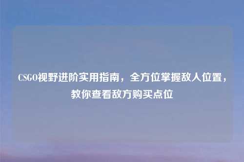 CSGO视野进阶实用指南,全方位掌握敌人位置,教你查看敌方购买点位