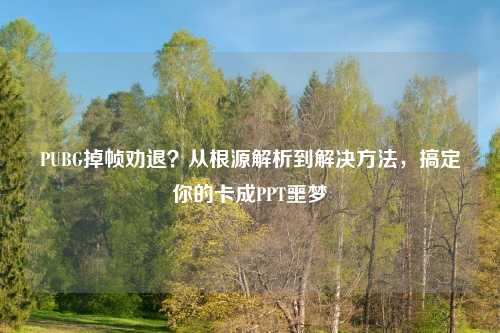 PUBG掉帧劝退？从根源解析到解决     ，搞定你的卡成PPT噩梦