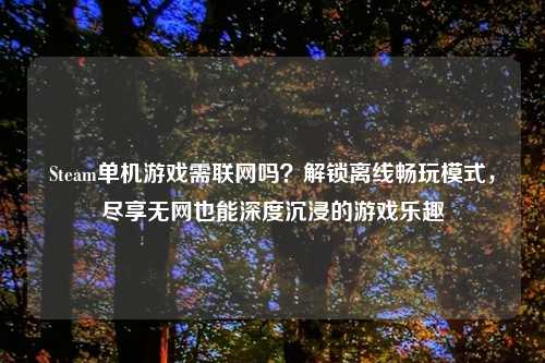 Steam单机游戏需联网吗?解锁离线畅玩模式,尽享无网也能深度沉浸的游戏乐趣