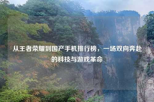 从王者荣耀到国产手机排行榜,一场双向奔赴的科技与游戏革命