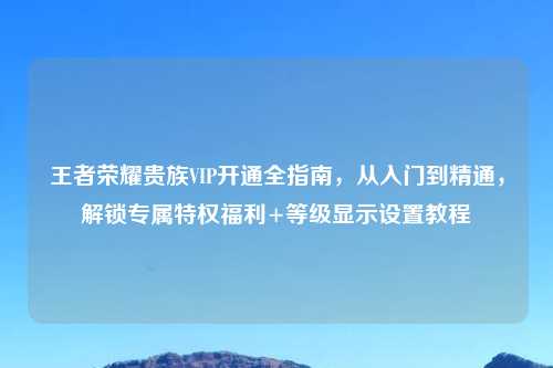 王者荣耀贵族VIP开通全指南,从入门到精通,解锁专属特权福利+等级显示设置教程
