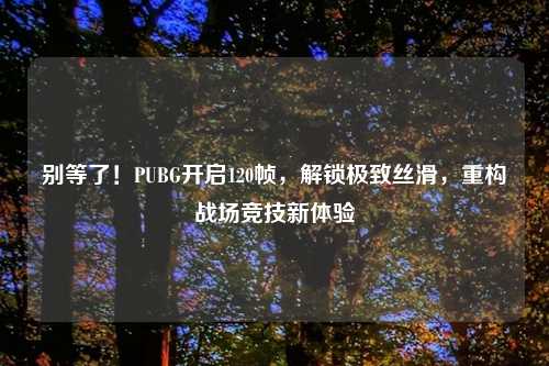 别等了!PUBG开启120帧,解锁极致丝滑,重构战场竞技新体验