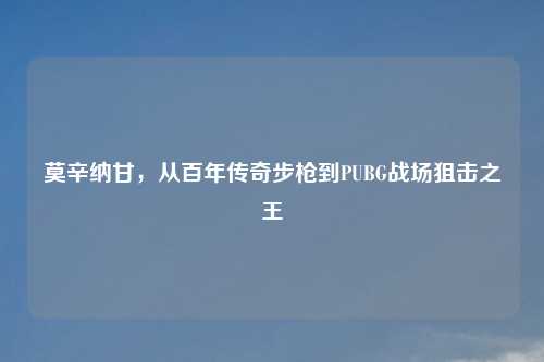 莫辛纳甘，从百年传奇步枪到PUBG战场狙击之王