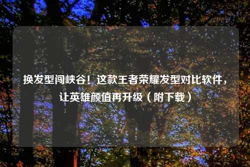 换发型闯峡谷！这款王者荣耀发型对比软件，让英雄颜值再升级（附下载）